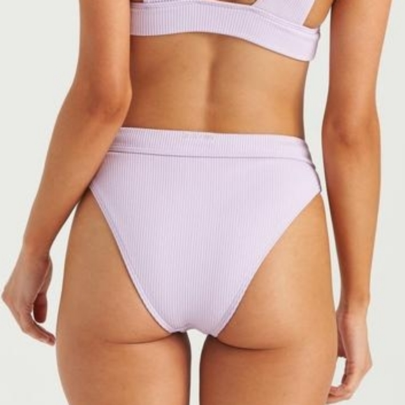 Billabong Maui Rider Bikini Bottoms Ribbed Lilac - Picture 2 of 2